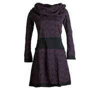 Vishes - Alternative Bekleidung - Bedrucktes Kleid aus Baumwolle mit Schalkragen schwarz-rot 38