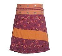 Vishes - Alternative Bekleidung - Damen A-Line Wickelrock Rock Midi Cacheur Minirock Druckknöpfe Tasche dunkelrot 34-38