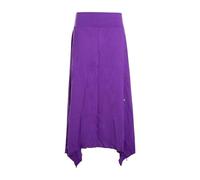 Vishes Alternative Bekleidung - Damen A-Linie Rock Baumwolle Vintage mit elastischem Bund und Taschen lila 40-42