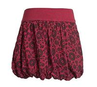 Vishes - Alternative Bekleidung - Damen Ballon-Rock aus Baumwoll-Jersey mit Blumen-Druck und Taschen dunkelrot 38