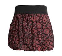 Vishes - Alternative Bekleidung - Damen Ballon-Rock aus Baumwoll-Jersey mit Blumen-Druck und Taschen schwarz 36