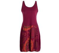 Vishes Alternative Bekleidung - Damen Ballonkleid Baumwolle geometrisch dunkelrot 40