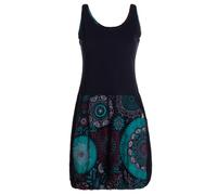 Vishes Alternative Bekleidung - Damen Ballonkleid Baumwolle geometrisch schwarz 38