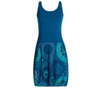 Vishes Alternative Bekleidung - Damen Ballonkleid Baumwolle geometrisch türkis 40