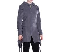 Vishes - Alternative Bekleidung - Damen Fleece Kapuzenjacke lang Elfen Zipfel-Jacke Übergangsjacke-n grau 38