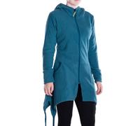 Vishes - Alternative Bekleidung - Damen Fleece Kapuzenjacke lang Elfen Zipfel-Jacke Übergangsjacke-n türkis 42