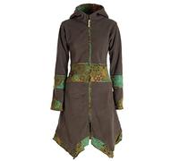 Vishes - Alternative Bekleidung - Damen Fleece Mantel Fleecemantel Hooded Cardigan Zipfelkapuzenjacke olive 36