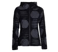 Vishes - Alternative Bekleidung - Damen-Jacke Blume des Lebens Sweatjacke Hippie-Jacke Kapuzen-Jacke schwarz 42