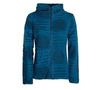 Vishes - Alternative Bekleidung - Damen-Jacke Blume des Lebens Sweatjacke Hippie-Jacke Kapuzen-Jacke türkis 38-40