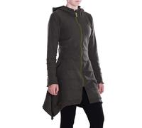 Vishes - Alternative Bekleidung - Damen Kapuzenjacke lang Elfen Zipfel-Jacke Fleece Übergangsjacke-n olive 38