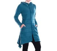 Vishes - Alternative Bekleidung - Damen Kapuzenjacke lang Elfen Zipfel-Jacke Fleece Übergangsjacke-n türkis 36
