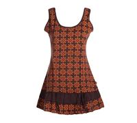 Vishes - Alternative Bekleidung - Damen Lagen-Look Träger-Kleid Jersey-Tunika Sommerkleid Braun 38