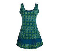 Vishes - Alternative Bekleidung - Damen Lagen-Look Träger-Kleid Jersey-Tunika Sommerkleid Türkis 44
