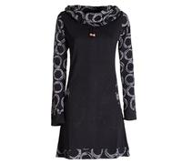 Vishes - Alternative Bekleidung - Damen Lang-arm Kleid Schal-Kleid Winterkleider Baumwollkleid schwarz 34
