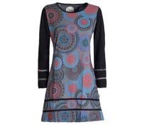 Vishes - Alternative Bekleidung - Damen Langarm Longshirt-Kleid Sweatkleid Shirt-Kleid Madalas grau 36