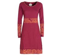 Vishes - Alternative Bekleidung - Damen Langarm Longshirt-Kleid Sweatkleid Shirt-Kleid Tunika-Kleid dunkelrot 44