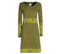 Vishes - Alternative Bekleidung - Damen Langarm Longshirt-Kleid Sweatkleid Shirt-Kleid Tunika-Kleid Olive 34