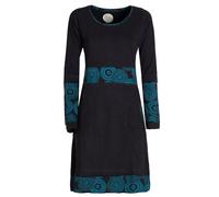 Vishes - Alternative Bekleidung - Damen Langarm Longshirt-Kleid Sweatkleid Shirt-Kleid Tunika-Kleid schwarz 44