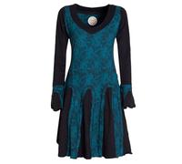 Vishes - Alternative Bekleidung - Damen Langarm Longshirt-Kleid Sweatkleid Shirt-Kleid Tunika-Kleid schwarz 44/46