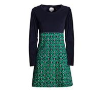 Vishes - Alternative Bekleidung - Damen Langarm Longshirt-Kleid Sweatkleid Tunika-Kleid Shirt-Kleid schwarz grün 46