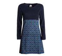 Vishes - Alternative Bekleidung - Damen Langarm Longshirt-Kleid Sweatkleid Tunika-Kleid Shirt-Kleid schwarz grau 42-44