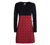 Vishes - Alternative Bekleidung - Damen Langarm Longshirt-Kleid Sweatkleid Tunika-Kleid Shirt-Kleid schwarz 36