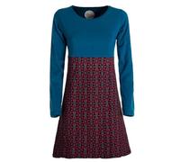 Vishes - Alternative Bekleidung - Damen Langarm Longshirt-Kleid Sweatkleid Tunika-Kleid Shirt-Kleid türkis 42-44