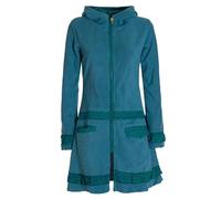 Vishes - Alternative Bekleidung - Damen lange Fleecejacke Fleecemantel Übergangsjacke ECO-Fleece türkis 50-52