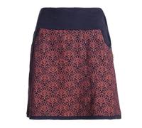 Vishes Alternative Bekleidung - Damen Mini-Rock Baumwolle Blumen-Muster extra breiter Bund mit Kordel-Zug und Taschen schwarz-orange 44
