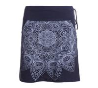 Vishes Alternative Bekleidung - Damen Mini-Rock Baumwolle Mandala-Muster extra breiter Bund mit Kordel-Zug und Taschen schwarz 40
