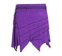 Vishes - Alternative Bekleidung - Damen Rock Goa Zipfelrock Elfenrock Patchwork Asymmetrisch Tasche violett 42