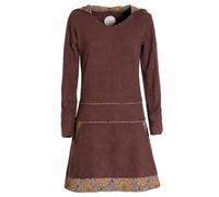 Vishes - Alternative Bekleidung - Extra warmes Winterkleid Damen Pullover-Kleid Sweatkleid Eco-Fleece braun 36
