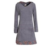 Vishes - Alternative Bekleidung - Extra warmes Winterkleid Damen Pullover-Kleid Sweatkleid Eco-Fleece grau 38