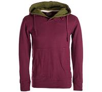 Vishes - Alternative Bekleidung - Herren Sweatshirt aus Baumwollfleece mit Kängurutasche und Kapuze dunkelrot 56-58