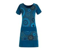 Vishes - Alternative Bekleidung - Kurzarm Damen Sommer-Kleid Mini-Kleid Tunika-Kleid T-Shirtkleid türkis 36