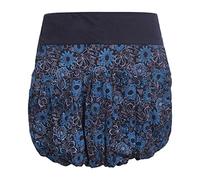Vishes - Alternative Bekleidung - Kurzer Damen Ballon-Rock Baumwoll-Jersey Blumen-Druck Taschen schwarz 44