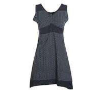 Vishes - Alternative Bekleidung - Kurzes Damen Kleid Blumentunika Hemdchen Hängerchen ärmellos schwarz 34-36