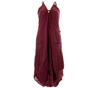 Vishes - Alternative Bekleidung - Lagenlook Ballonkleid mit verstellbaren Trägern dunkelrot 42
