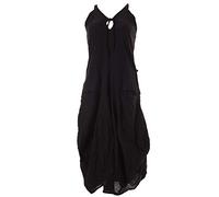 Vishes - Alternative Bekleidung - Lagenlook Ballonkleid mit verstellbaren Trägern schwarz 44-46