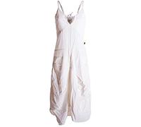 Vishes - Alternative Bekleidung - Lagenlook Ballonkleid mit verstellbaren Trägern weiß 34-36