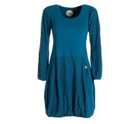 Vishes - Alternative Bekleidung - Langarm Damen-Keid Ballon-Kleid Shirt-Kleid kurz Loose fit türkis 40