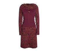 Vishes - Alternative Bekleidung - Langarm Damen Kleid Jerseykleid Strickkleid Sweatshirtkleid - Kleid Damen Langarm Kleid Herbst dunkelrot 38