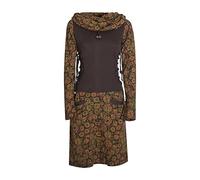 Vishes - Alternative Bekleidung - Langarm Damen Kleid Jerseykleid Strickkleid Sweatshirtkleid - Kleid Damen Langarm Kleid Herbst braun 38