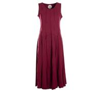 Vishes - Alternative Bekleidung - Lange Damen Kleider Sommerkleid Lang Einfarbig ärmellos Patchwork dunkelrot 36