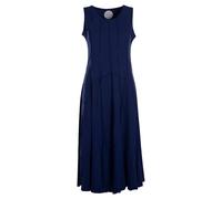 Vishes - Alternative Bekleidung - Lange Damen Kleider Sommerkleid Lang Einfarbig ärmellos Patchwork dunkelblau 46