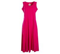 Vishes - Alternative Bekleidung - Lange Damen Kleider Sommerkleid Lang Einfarbig ärmellos Patchwork pink 44