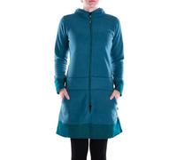 Vishes - Alternative Bekleidung - lange Kapuzenjacke Damen Fleece Hippiemantel Übergangsjacke türkis 40