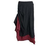 Vishes - Alternative Bekleidung - Langer Damen Rock Lang Längenverstellbar zum Hochschieben Raffen schwarz 36