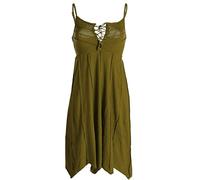 Vishes - Alternative Bekleidung - Leichtes Sommerkleid mit verstellbaren Trägern Olive 36 (S)