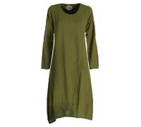 Vishes - Alternative Bekleidung - Luftiges Damen Sommerkleid Langarm Longshirt-Kleid Shirt-Kleid Olive 44